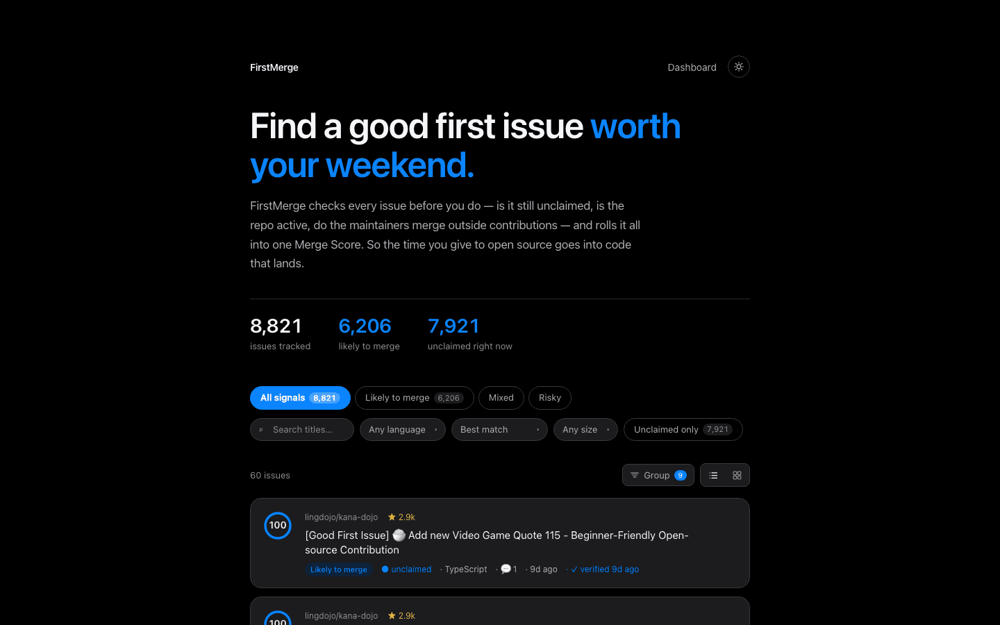 FirstMerge screenshot